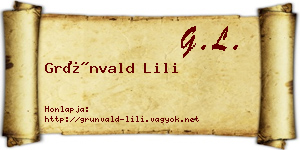 Grünvald Lili névjegykártya